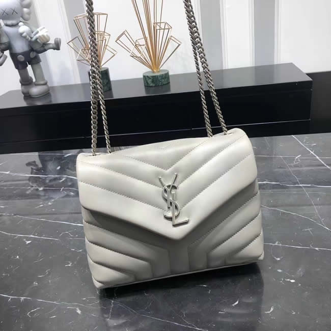 Fake Yves Saint Laurent Loulou Monogram Off-White Flap Bag Crossbody Bag