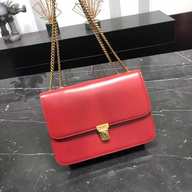 Fake Yves Saint Laurent Tuc Box Paris Chain Bag Red Flap Handbags