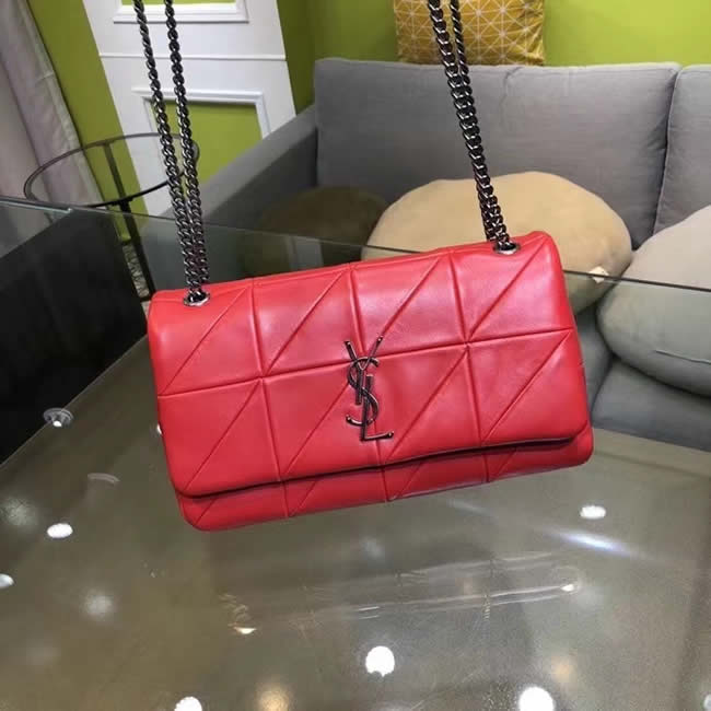 Knock Off Yves Saint Laurent Jamie Stitched Red Leather Flap Bag