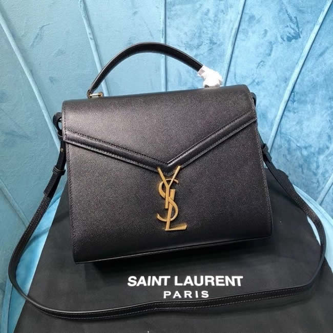 Fake Yves Saint Laurent Black Cassandra Briefcase Crossbody Bag