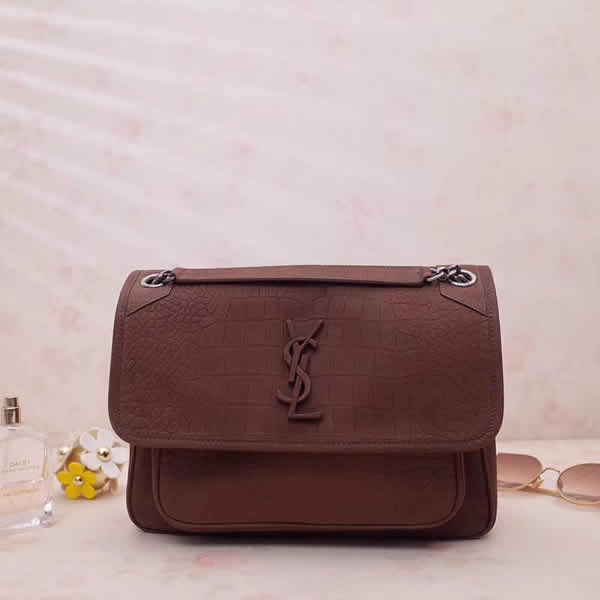 New YSL Niki Flip Single Brown Shoulder Messenger Bag 498894