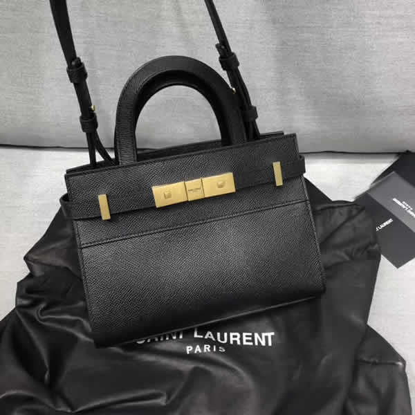 Manhattan Nano Bag In Grain De Poudre Embossed Leather Saint Laurent Embossed Black Tote 593741