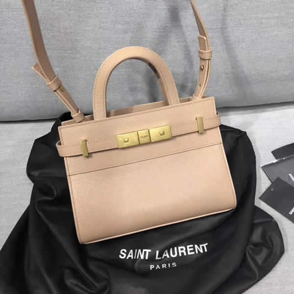 Manhattan Nano Bag In Grain De Poudre Embossed Leather Saint Laurent Embossed Beige Tote 593741