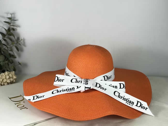Women Dior hat summer Straw Hat Sun Floppy Wide Brim Hats Beach Cap sun hat