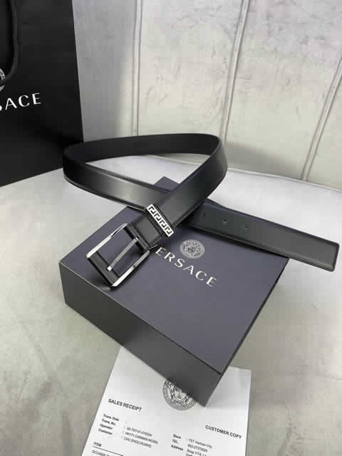 Fake Versace New Business Casual Belt Women Top Quality Genuine Leather Belts For Male Metal Buckle Women Fashion Luxury Belt 75