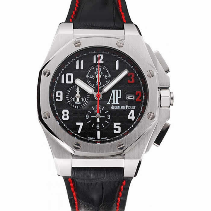 Audemars Piguet Royal Oak Offshore Shaquille O'Neal Black Dial Stainless Steel Case Black Leather Strap