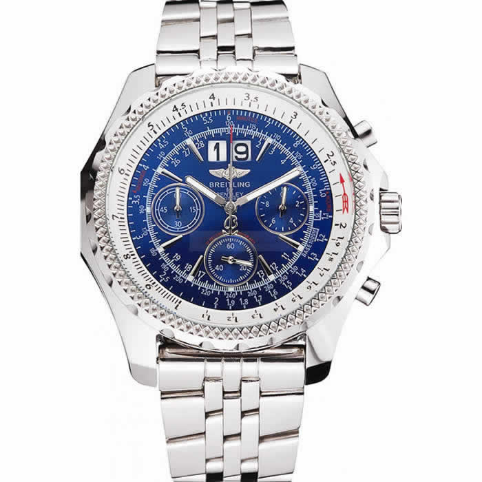 Breitling Bentley 6.75 Speed Blue Dial Stainless Steel Case And Bracelet 622214