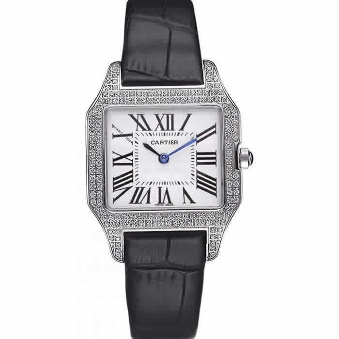 Cartier Santos 100 Diamond Silver Bezel 621909