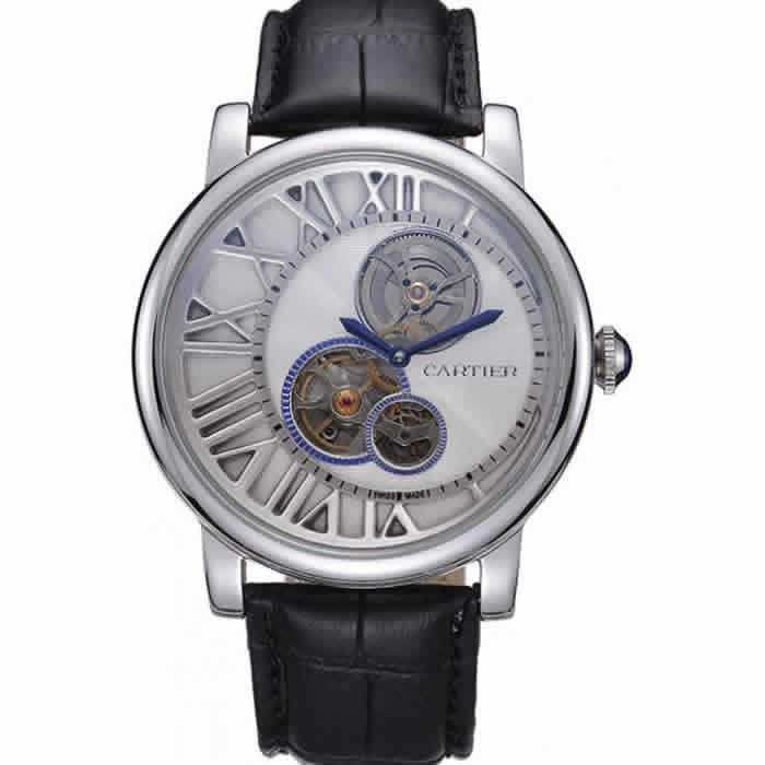 Cartier Rotonde Reversed Tourbillon White Dial 621948