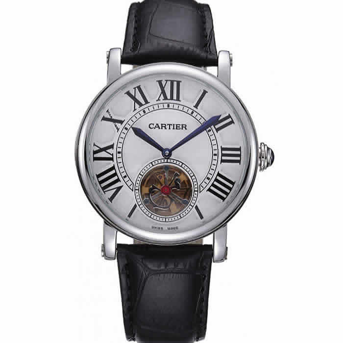 Cartier Rotonde Flying Tourbillon White Dial 621956