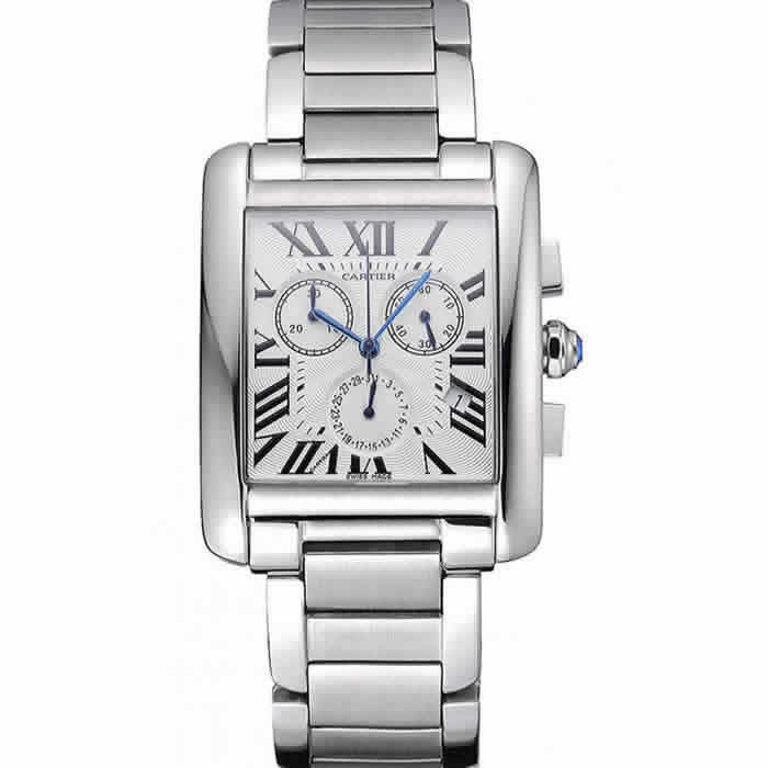 Cartier Tank MC White Dial Stainless Steel Case And Bracelet  622697