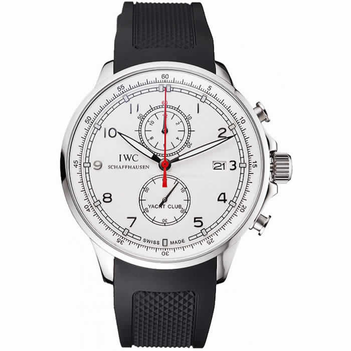 IWC Portugieser Yacht Club White Dial Stainless Steel Case Black Rubber Strap