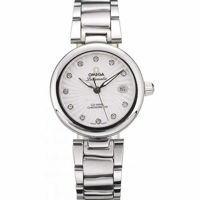 Omega DeVille Ladymatic Stainless Steel Strap White Dial