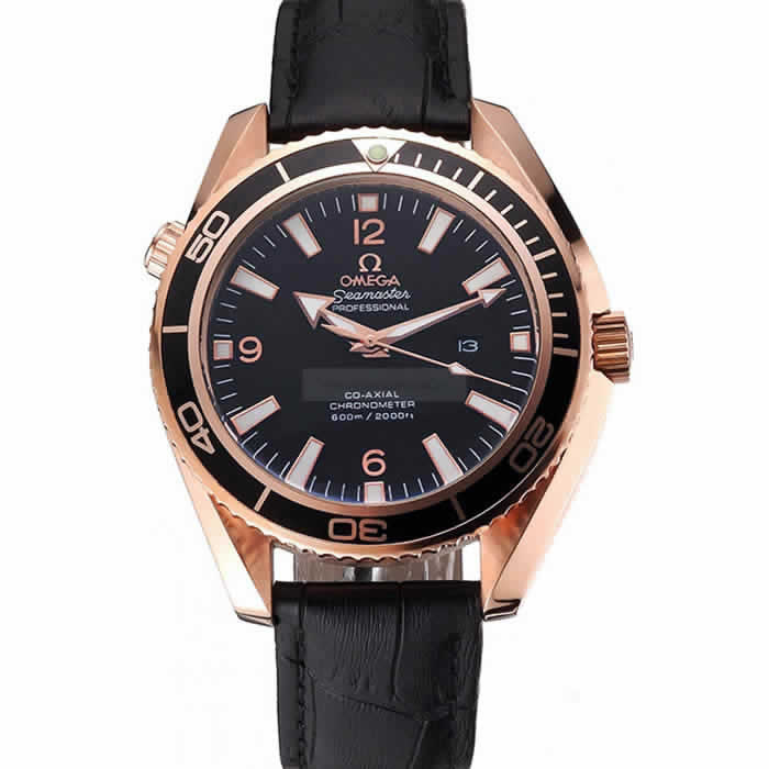 Omega Seamaster Planet Ocean Ceragold Black Dial  622389