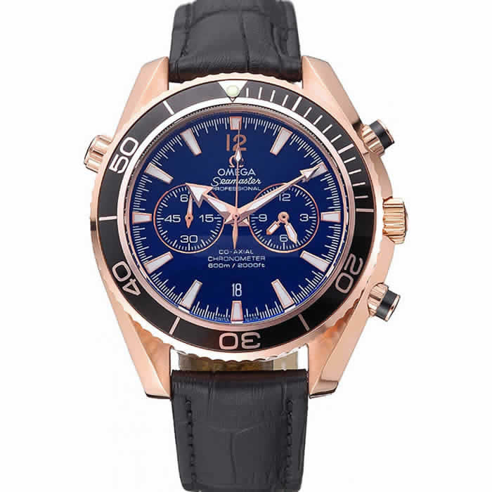 Omega Seamaster Planet Ocean Chronograph Ceragold Black Dial  622391