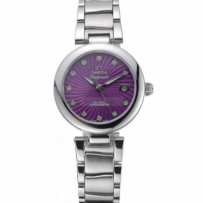 Omega Ladymatic Purple Dial Stainless Steel Bracelet  622459