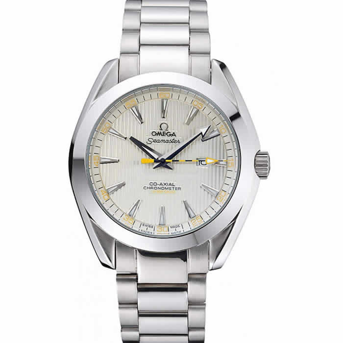 Omega Seamaster Aqua Terra Ivory Dial Black And Yellow Seconds Hand Stainless Steel Bracelet  622525