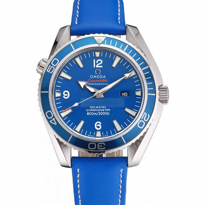 Omega Seamaster Planet Ocean Blue Dial Blue Leatherl Bracelet  622538