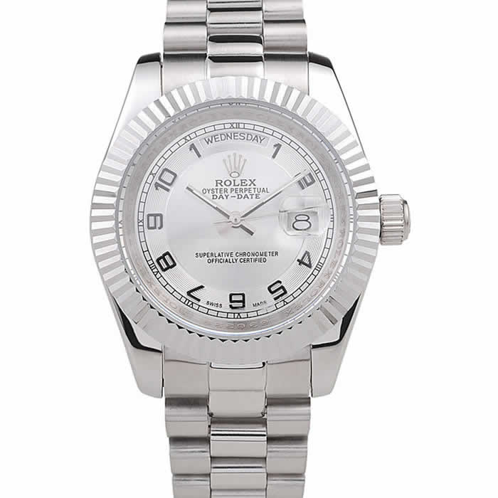 Rolex Day-Date Polished Stainless Steel White Dial