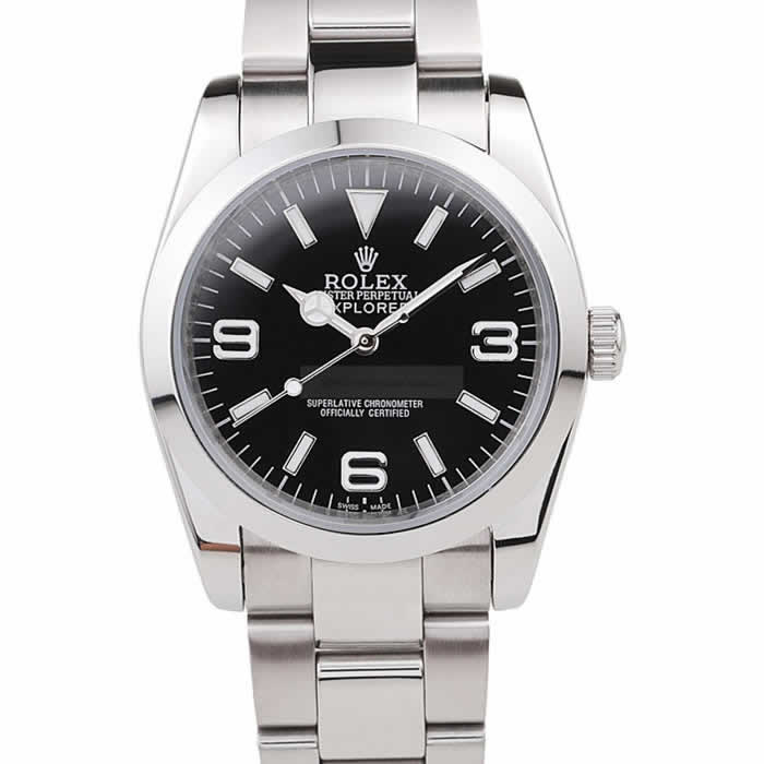 Rolex Explorer Polished Stainless Steel Black Dial 98087
