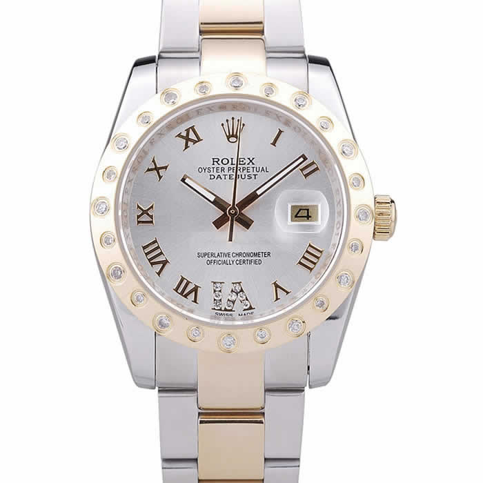 Rolex Datejust Diamond Bezel White Dial 7464