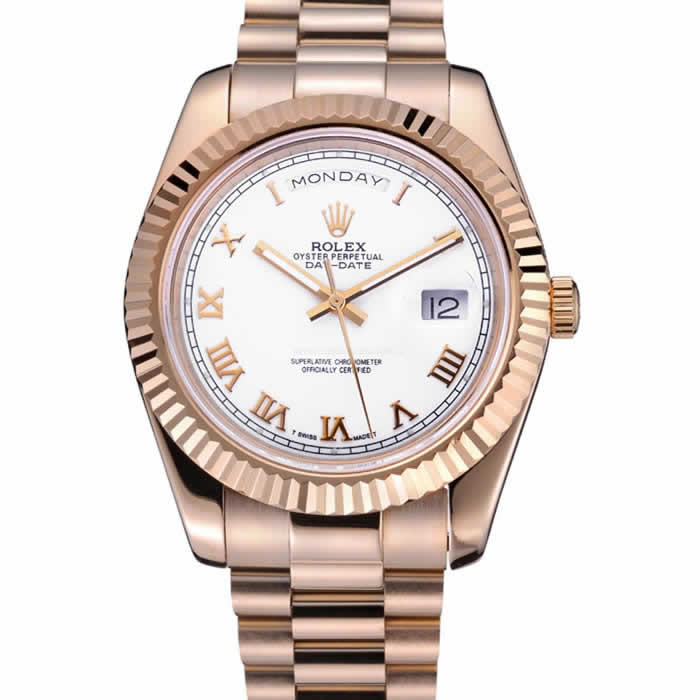 Rolex Day-Date White Dial Gold Bracelet  622546