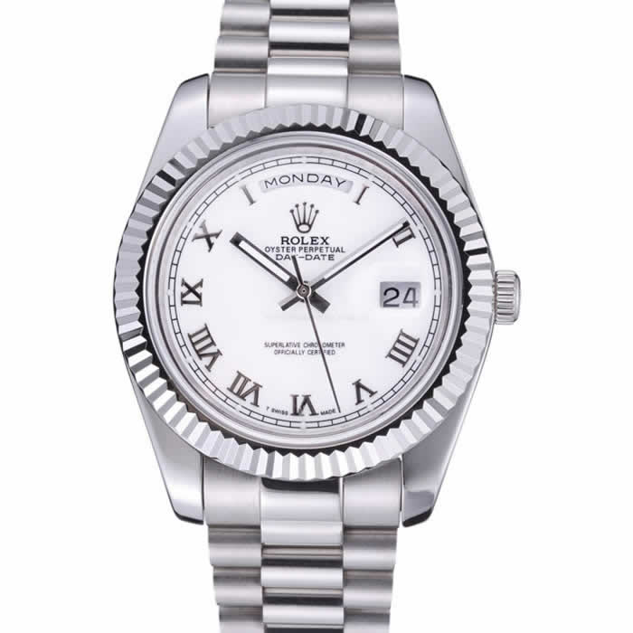 Rolex Day-Date White Dial Stainless Steel Bracelet  622547