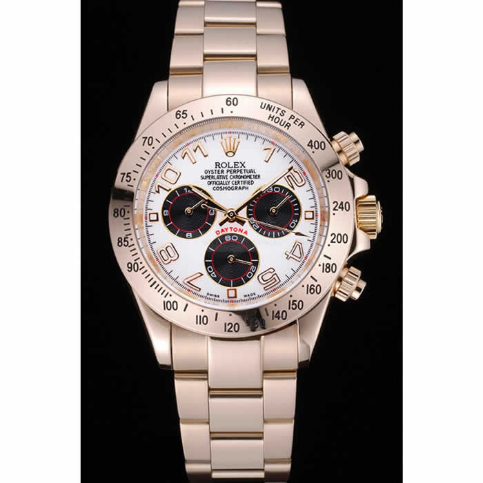 Rolex Cosmograph Daytona White with Black Subdials Gold Bracelet  622548