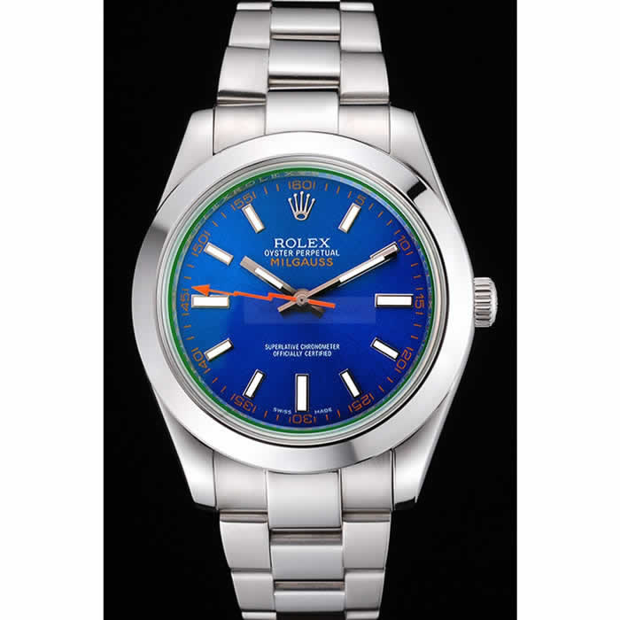 Rolex Milgauss Blue Dial Stainless Steel Case And Bezel  622838