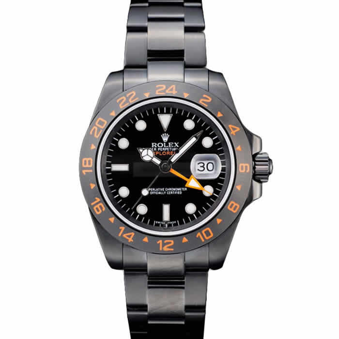 Rolex Swiss Explorer Black Ceramic Bezel Black Dial Watch 98240