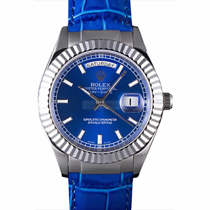 Rolex Day-Date Oyster Collection Blue Leather Band  621490