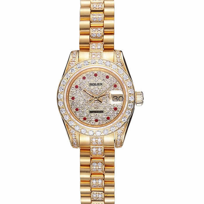 Swiss Rolex DateJust Diamond Dial Gold 622023