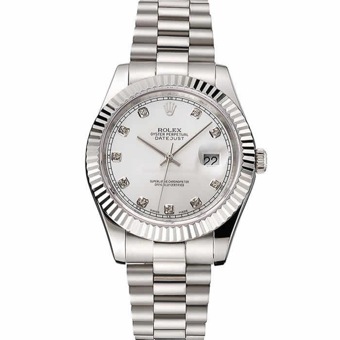 Swiss Rolex Datejust Silver Dial Stainless Steel Case And Bracelet